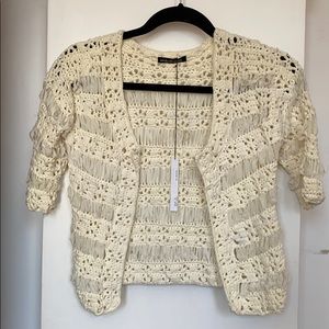 Michael Simon Weave Cropped Cardigan
